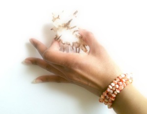 Cadmium Orange Stone Wrap Bracelet/Necklace, 2 in 1 Handmade Jewelry